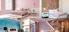 pink two colour combination for bedroom walls