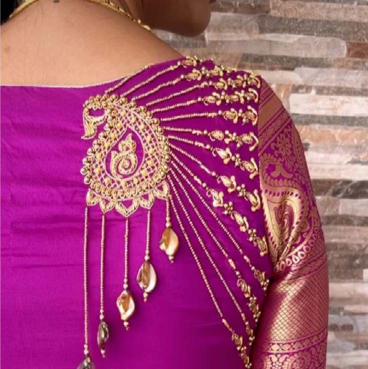 Simple Aari Work Blouse Designs