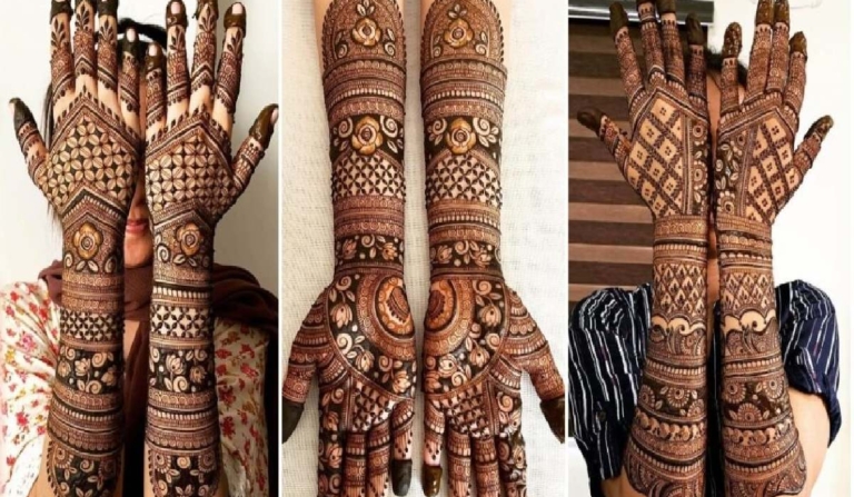 front full hand bridal mehndi design