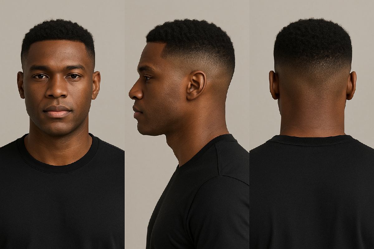 Low Taper Fade Black Male Short Hair
