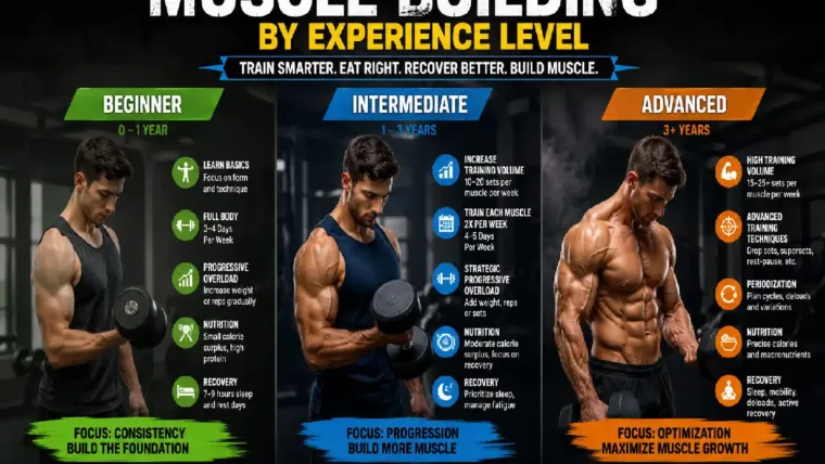 muscle building by experience level