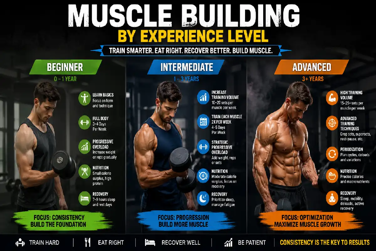 muscle building by experience level