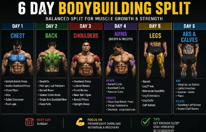 6 day bodybuilding split
