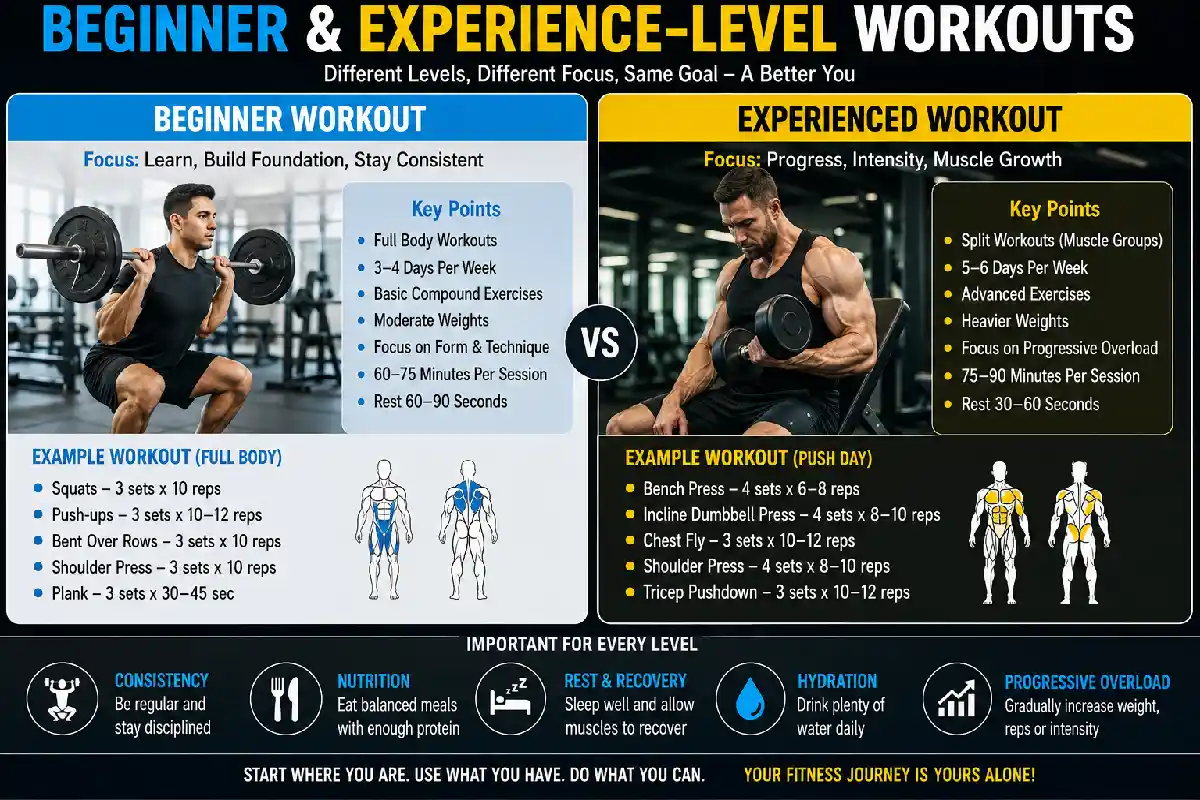 beginner & experience-level workouts