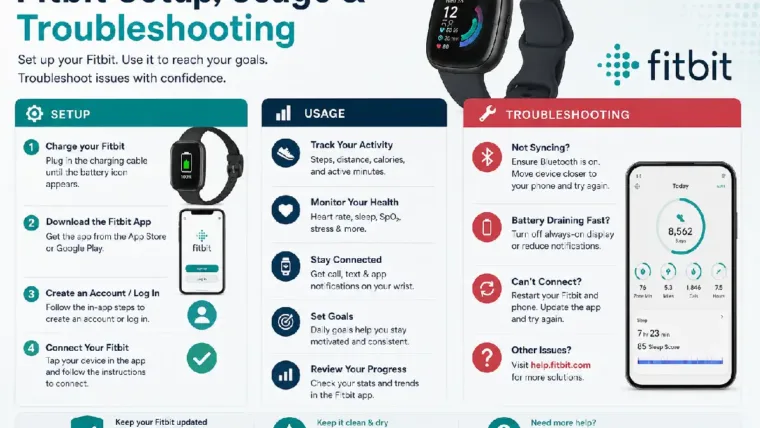 fitbit setup, usage & troubleshooting
