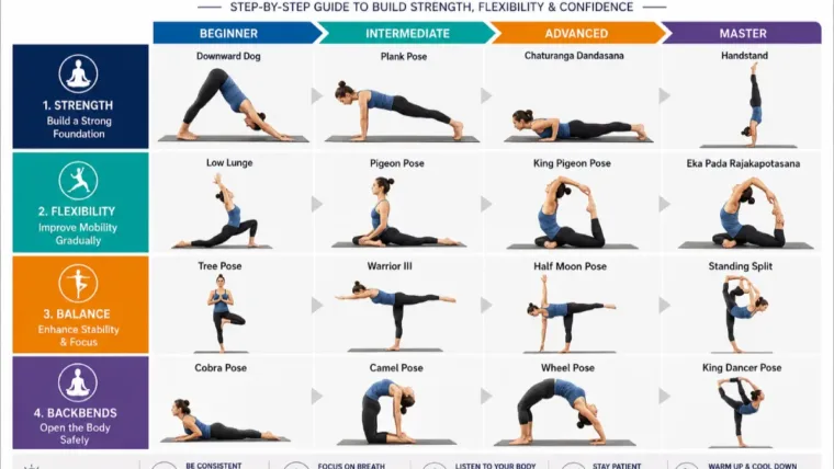 yoga pose progressions & training