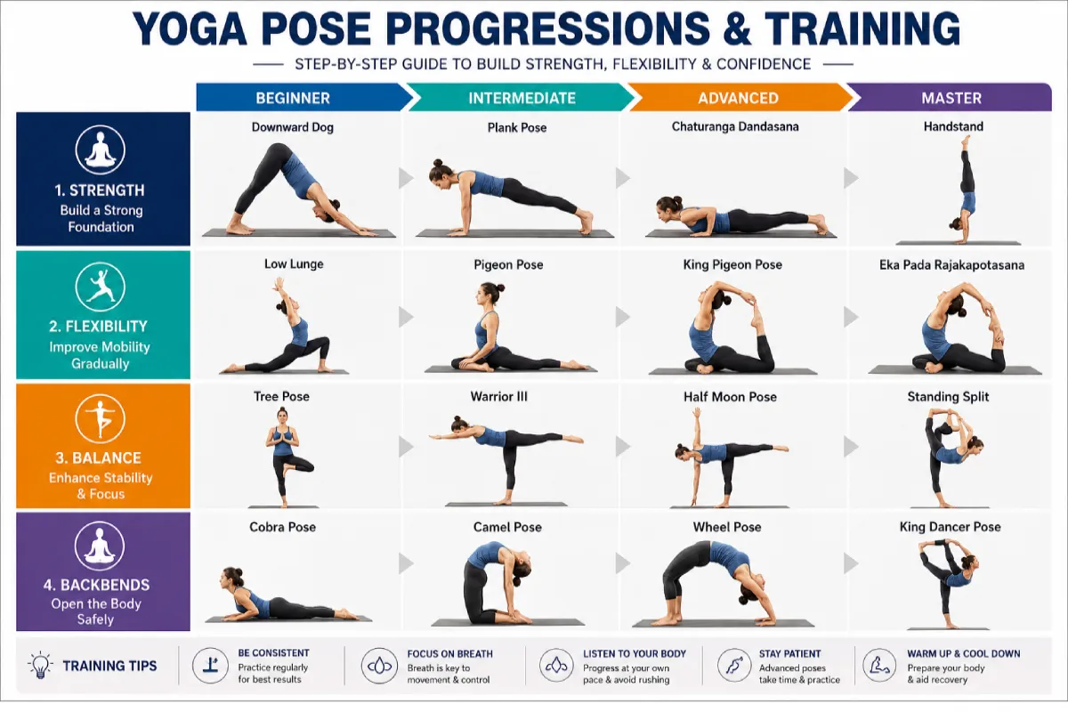 yoga pose progressions & training