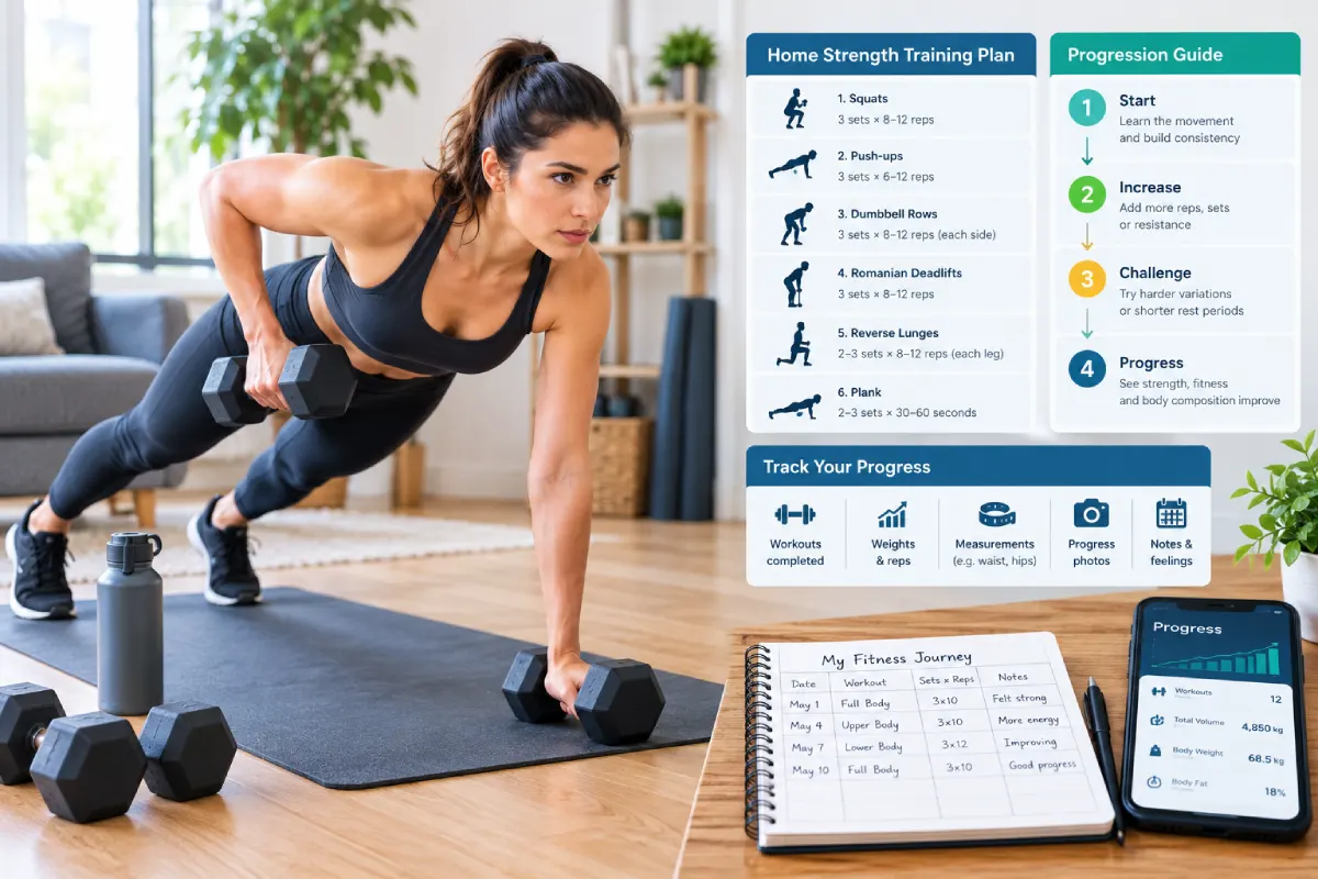 Home Strength Training Plans, Progression & Tracking