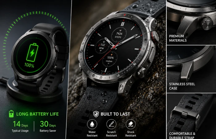 battery life, build quality & materials