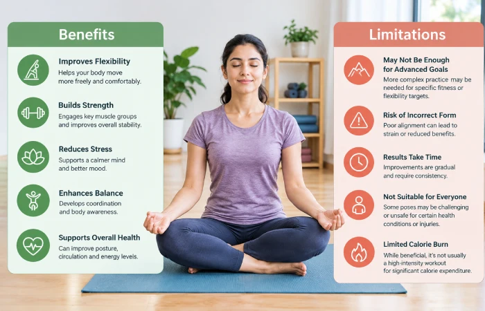 benefits and limitations of simple yoga poses