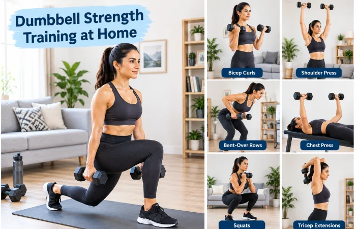 dumbbell strength training at home