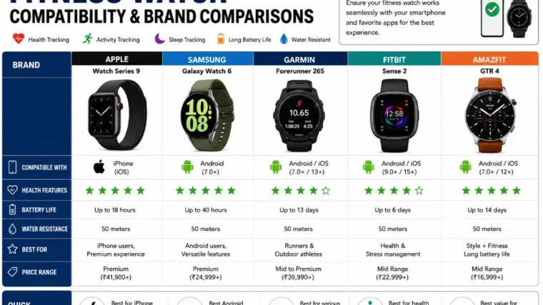 fitness watch Compatibility & brand comparisons