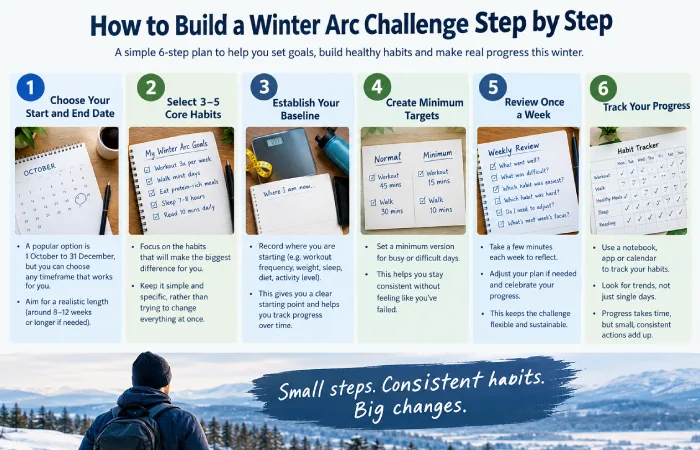 how to build a winter Arc Challenge step by step
