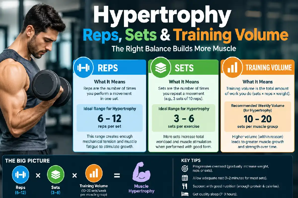 hypertrophy reps, sets & training volume