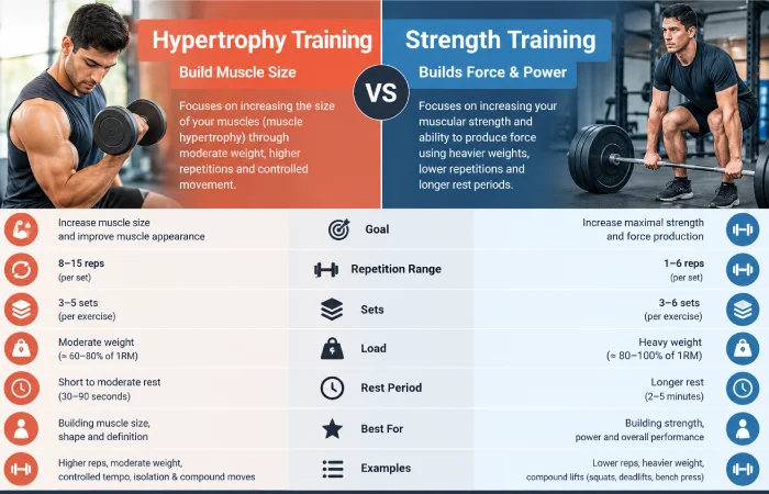 hypertrophy training vs strength training