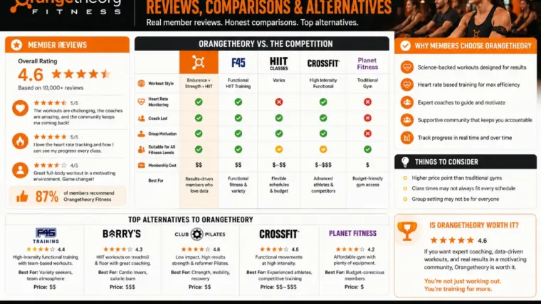 orangetheory reviews, comparisons & alternatives