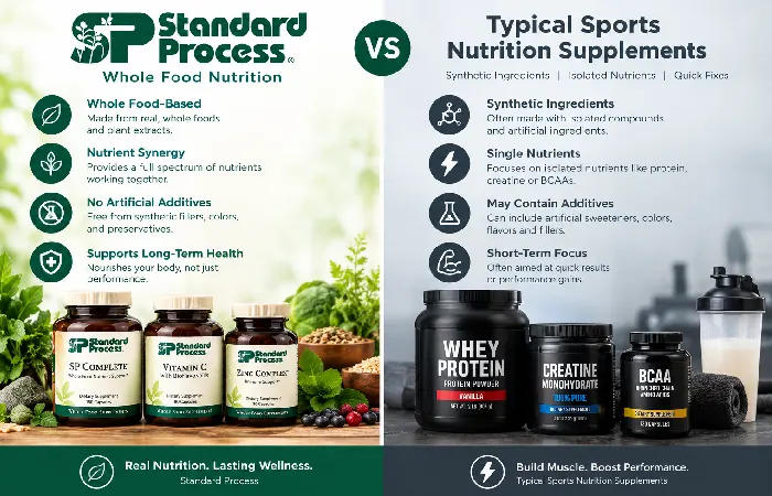 standard process vs typical sports nutrition supplements