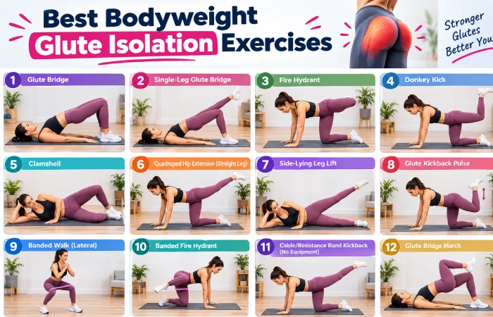 best bodyweight glute Isolation exercises
