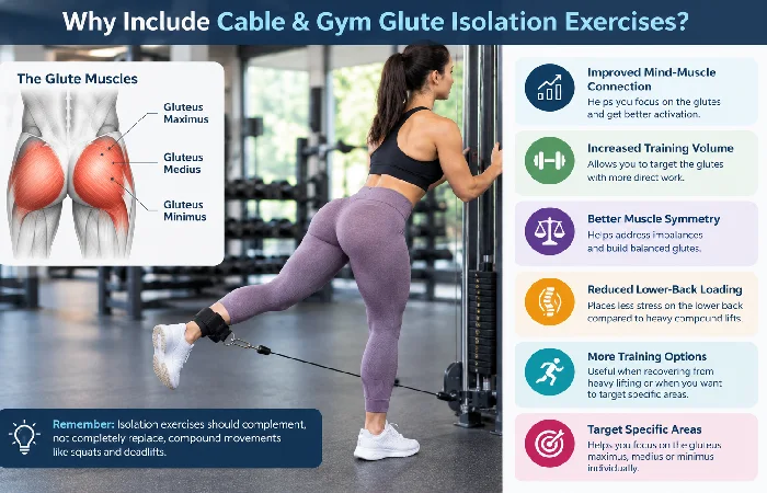 cable & gym glute isolation exercises 