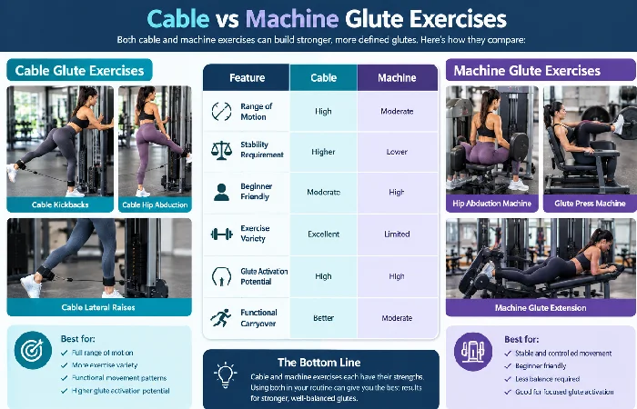 cable vs machine glute exercises