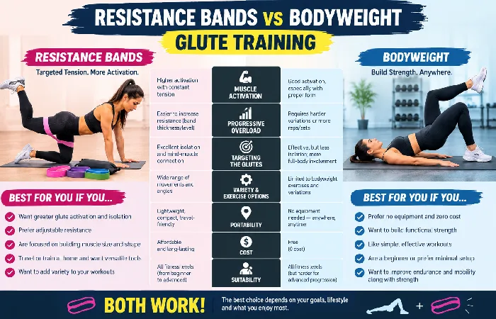 resistance bands vs bodyweight glute training